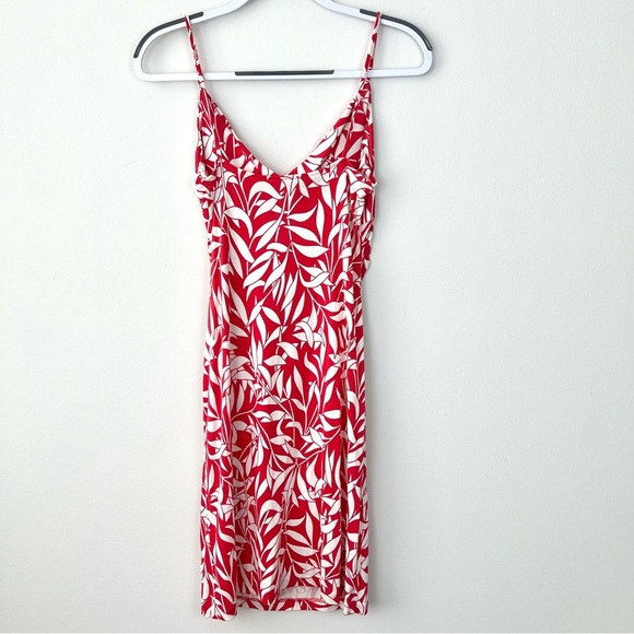 Vintage Silk Diane Von Furstenberg Red Leaf Print Midi Dress - Picture 4 of 6